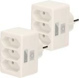 Humbert Stopcontact splitter - 2x - triple - wit