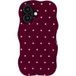 Selencia Vivid Wavy Backcover met MagSafe voor de Apple iPhone 17 - Happy Dots Burgundy