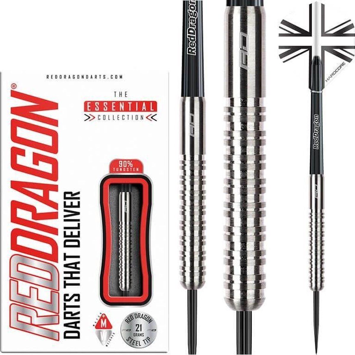 Red Dragon - Rebel Steeltip Dartpijlen - 21 gram - Zilver