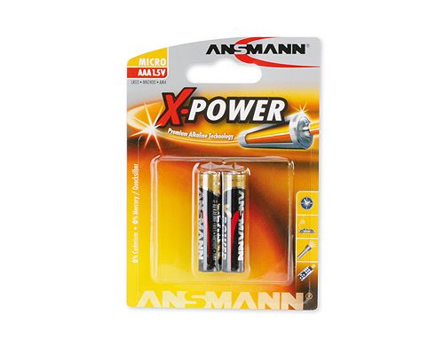 Ansmann X-Power Micro AAA - 2 stuks - Alkaline - Zwart/Goud