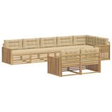 vidaXL - Buiten - bank - set - 8 - st - Wit - en - Beige - Polyester