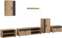 Vicco Woonwand Berno, Goudkleurig Eiken/Antraciet, Set van 6 stuks