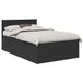 vidaXL Bedframe met hoofdeinde, Zwart, 135 x 190 cm, Bewerkt hout