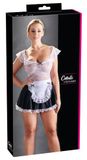 Cottelli Collection – Realistische Dienstmeisje Outfit voor Erotische Rollenspelen Licht Ontbloot met Verstelbare Bandjes – Maat XL – Wit