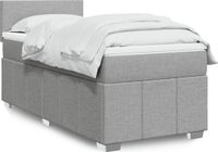 vidaXL Boxspringbed met matras, stof, lichtgrijs, 90x200 cm