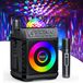 Karaokeset met discobol - 20 W luidspreker - 2 microfoons sans fil