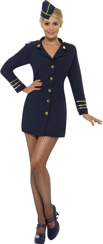 Flight Attendant Costume - Red - Size L - Women's