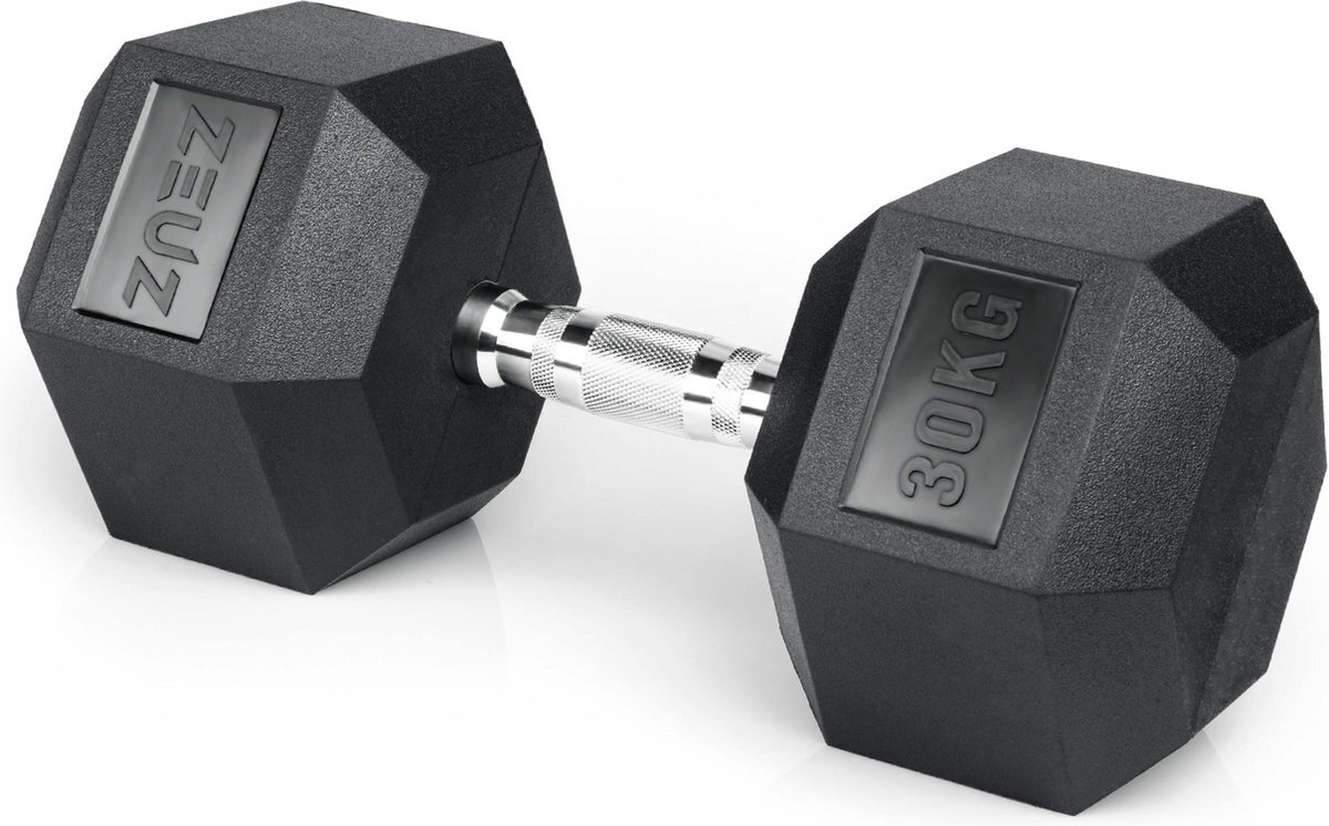 ZEUZ ZEUZ® Hexa Dumbbell 1 Stuk 30 KG – Hexagon Gewichten – Crossfit, Fitness & Krachttraining