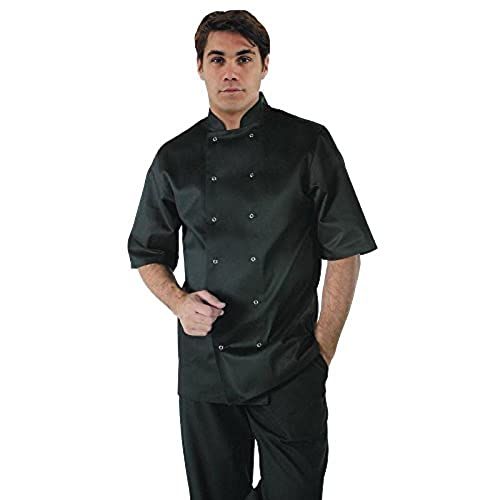 Whites Chefs Clothing Whites Chefs Apparel A439-M Vegas Chef Jacket, Short Sleeve, Black