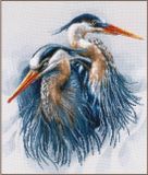 Lanarte Borduurpakket - Grote blauwe reigers - 36 x 43cm
