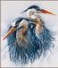 Lanarte Borduurpakket - Grote blauwe reigers - 36 x 43cm