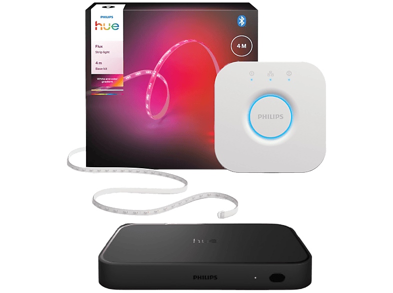 Philips Hue 1 Hdmi Sync Box Met Kabel + 1 Philips Hue Flux Led Strip 4m Philips Bridge Smart Home Bundle