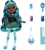 Rainbow High Sparkle & Shine Doll - Misty - 28cm Fashion Doll met groenblauw haar en magische bubbels in de benen