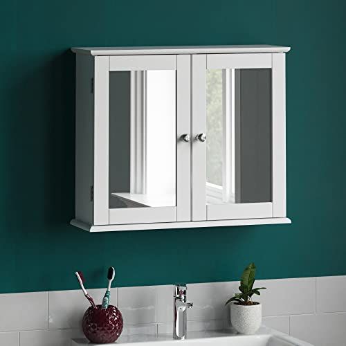 Home Discount Bath Vida Milano wandkast, dubbele deur, met spiegel, wit