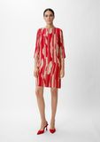 comma - Crêpe jurk met all-over print