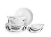 Ibili 692200 Bologna servies 18-delig wit porselein voor 6 personen