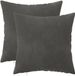 vidaXL - Kussensloop - 2 stuks - HEERLEN - Donkergrijs - 45 x 45 cm - Fluweel