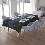 Bonamaison Tafelkleed, Anti-Mold, Sneldrogend, Waterdicht, 100% Polyester Tafellaken, Neon groene rook, 140 x 200 Cm