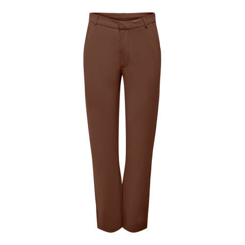 JDY JDY gestreepte straight fit pantalon bruin