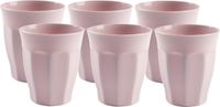 Plasticforte verres incassables Picardi - 6x pièces - plastique - rose clair - 250 ml