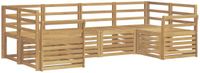 vidaXL - Buiten - bank - set - 6 - st - Wit - Massief - Acacia - Hout