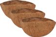Esschert Design 3x stuks voorgevormde inlegvellen kokos voor hanging basket 35 cm - kokosinleggers / plantenbak van kokos
