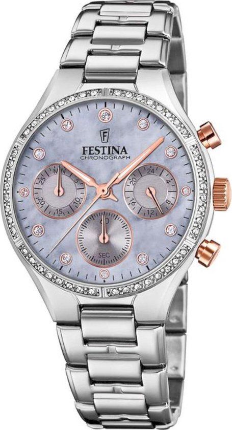 Festina Boyfriend F20401/3 Chronograaf Polshorloge - Zilverkleurig - Ø 36mm