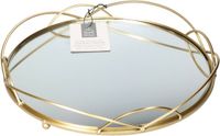 Home Deco Factory Dienblad van spiegelglas - Rond - Goudkleurig