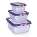 EMSA oneClick Food Conservation, 3-Delige Space Saving Plus Set, 0,75 l, 1,5 l, 3 l