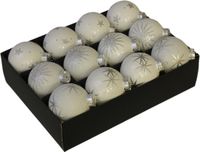 Othmar Decorations Bv Glazen kerstbal - zeer luxe en decoratief - 12 stuks