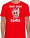 Bellatio Decorations Surf dude Santa fun Kerstshirt / Kerst t-shirt rood voor heren - Kerstkleding / Christmas outfit XL