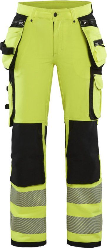Blåkläder Dames High Vis 4-weg stretch werkbroek 7197-1642 - High Vis Geel/Zwart - C38