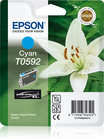 Epson Lily inktpatroon Cyan T0592 Ultra Chrome K3 single pack / cyaan