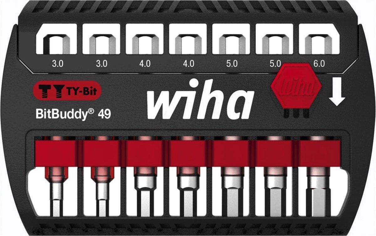 Wiha 8-delige Bitset zeskant Ty Bitbuddy 49 mm - 4010995421144