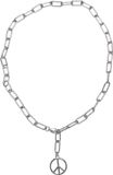 Urban Classics Y Chain Peace Pendant Ketting Zilverkleurig