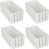 KOTARBAU® 4 st Balkonbak, Bloembak voor Balkon, Kunststof Balkonbak, 38 x 18 x 16 cm, Wit