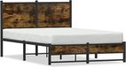 Maison Exclusive Lit design en métal, finition chêne fumé, sans matelas, dimensions 120x190 cm