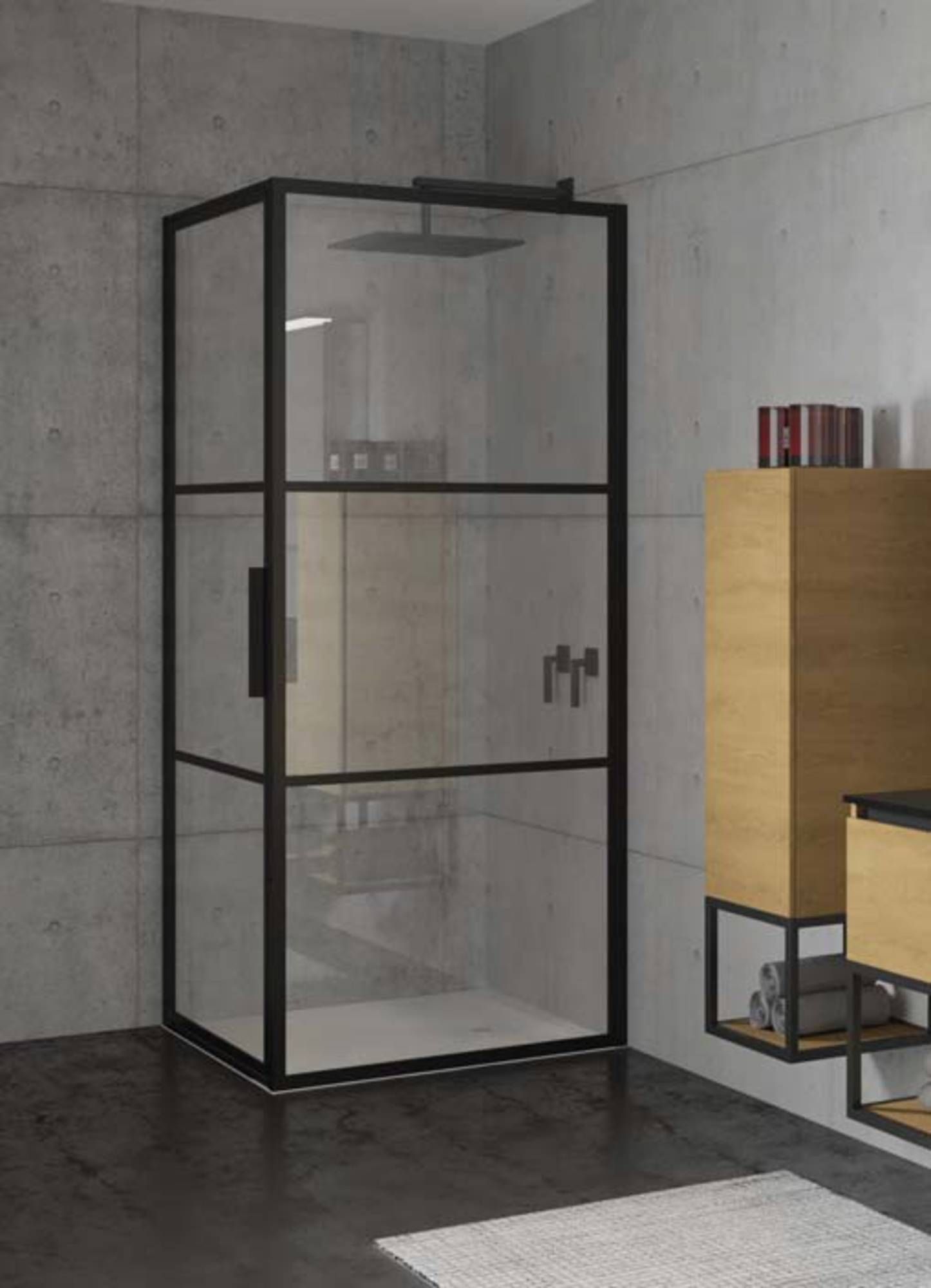 RIHO Grid - Zwart Mat - Glas - 8714148577653