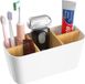 Noxtioanip Toothbrush Holder, Toothbrush Holder with Bamboo Dividers, 5 Compartments, Multifunctional Electric Toothbrush Holder