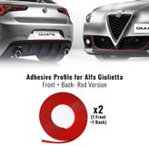 Quattroerre Rode QV bumperlijst / bumperstrip voor Alfa Romeo Giulietta voorbumper en achterbumper. Set a 2 stuks