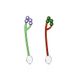 Ichendorf Milano Set van 2 theelepels druiven roze en groen, collectie fruit & bloemen, H 12 cm, borosilicaatglas, handgemaakt