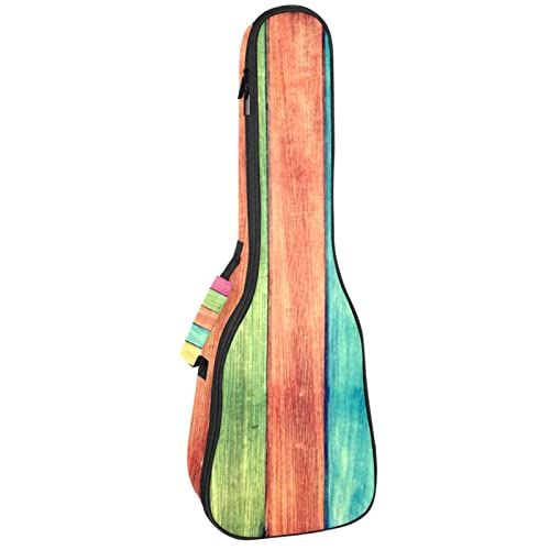 Mersov Concert Ukelele Rugzak, Heavy Duty Ukulele Case Bag met Opslag, Sopraan Concert Tenor Ukelele 10MM Gewatteerde BagBlack SheepsVintage Kleurrijk Hout