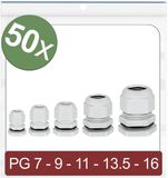 Quadrios 24CA401 Wartel PG7, PG9, PG11, PG13.5, PG16 Polyamide Grijs 50 stuk(s)