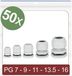Quadrios 24CA401 Wartel PG7, PG9, PG11, PG13.5, PG16 Polyamide Grijs 50 stuk(s)