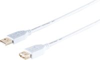 1x 1aTTack.de USB-A 2.0 verlengkabel, goud, wit, 1,8 m