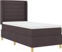 vidaXL Boxspring Bed met LED-stripverlichting Donkerbruin 90 x 190 cm Stof