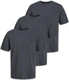 Jack & Jones Heren T-shirt 3-pack Essentials Donkergrijs Melange XXL