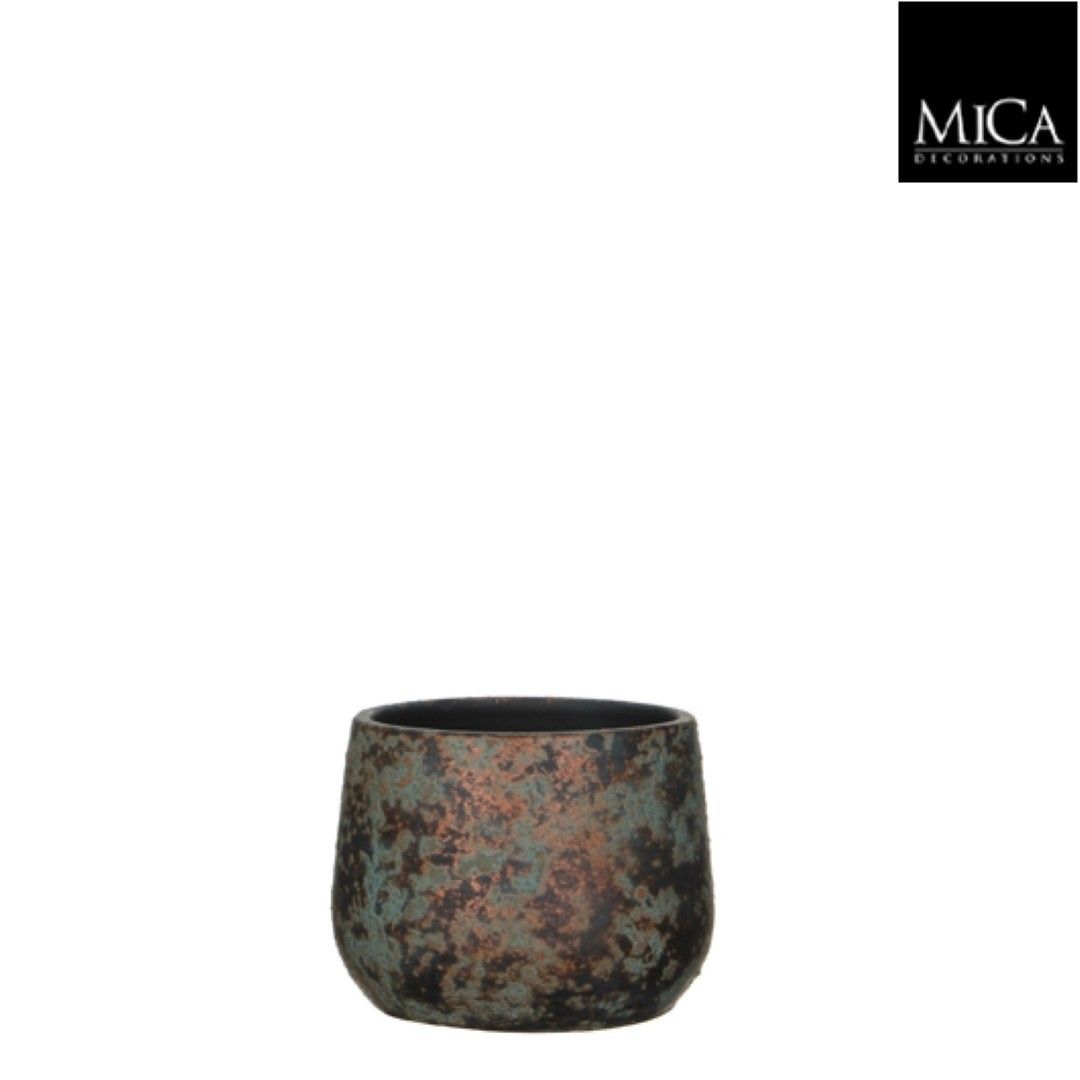 Mica Decorations Clemente pot rond koper h13xd16,5 cm