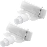 Merkloos / Sans marque Waterzak 2x wit navulbaar opvouwbaar met haak 400 ml festival/outdoor