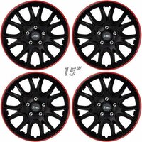 HERO-GTR 15 inch wieldoppen - zwart/rood - set van 4